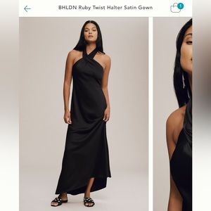 BHLDN ruby twist halter gown